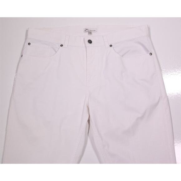 Peter Millar Solid White Cotton Stretch 5-Pocket Pants ms18b47 35x33